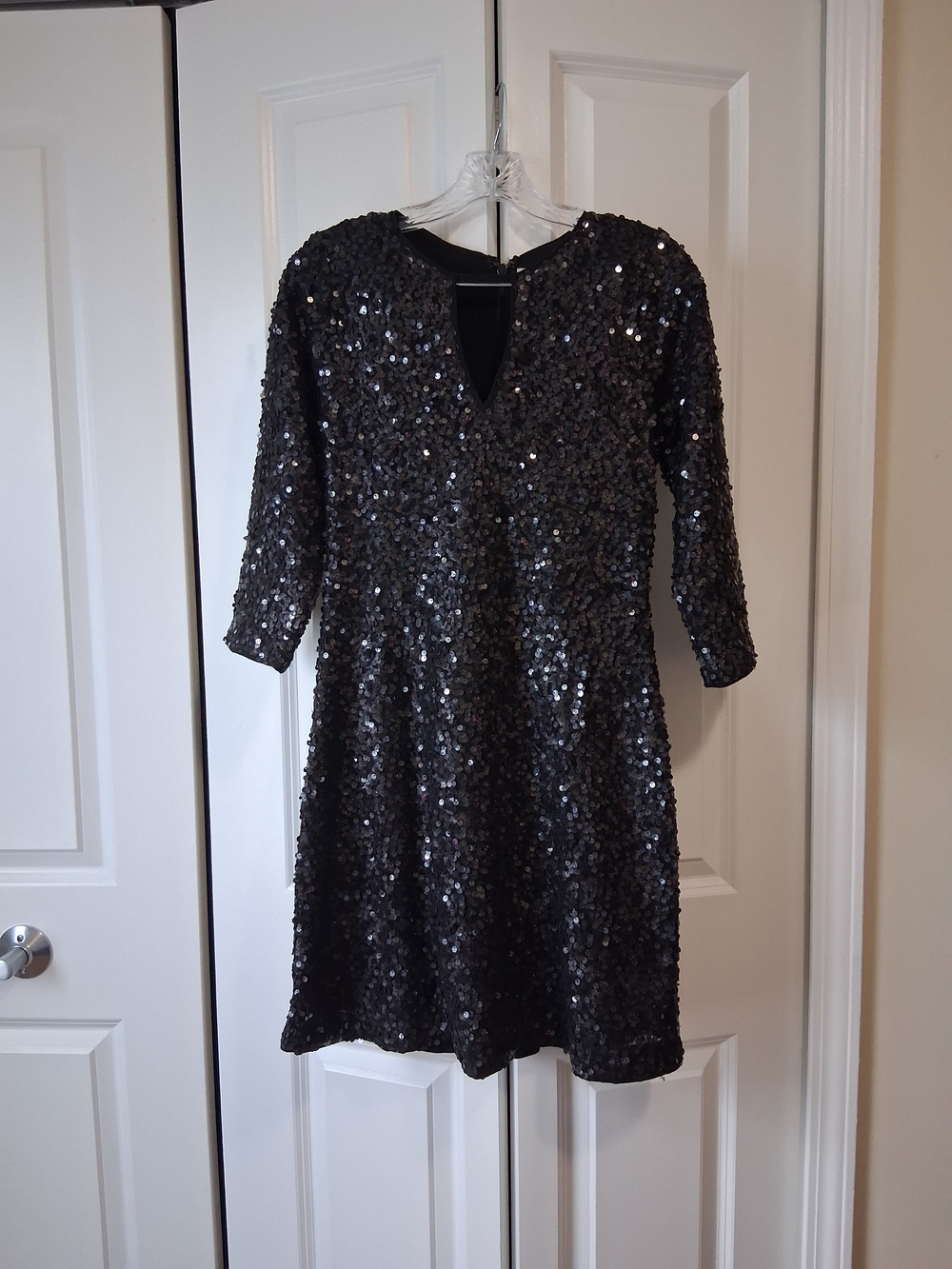 Abercrombie & Fitch Black Sequin Midi Dress